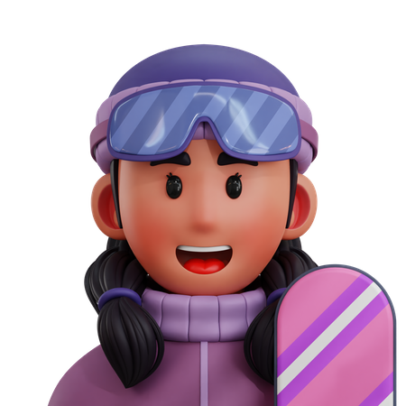 Jogador de snowboard  3D Icon