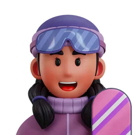 Jogador de snowboard  3D Icon