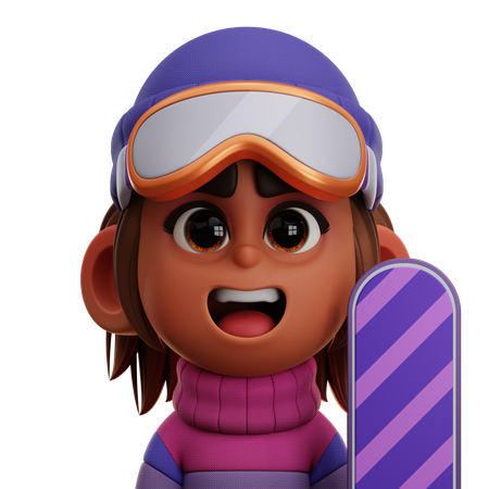 JOGADORA DE SNOWBOARD  3D Icon