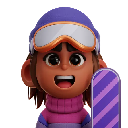 JOGADORA DE SNOWBOARD  3D Icon