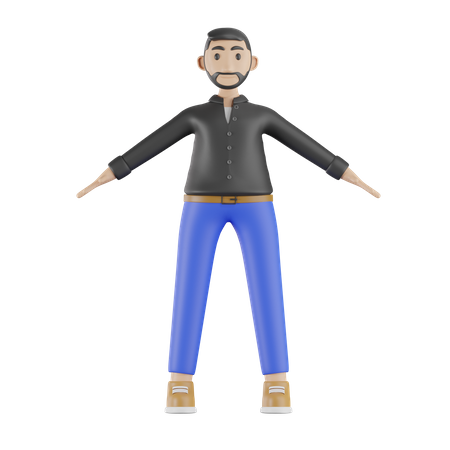 Homem jovem  3D Illustration