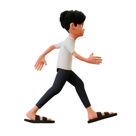 Jovem fazendo pose de corrida  3D Illustration