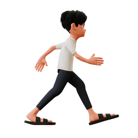 Jovem fazendo pose de corrida  3D Illustration