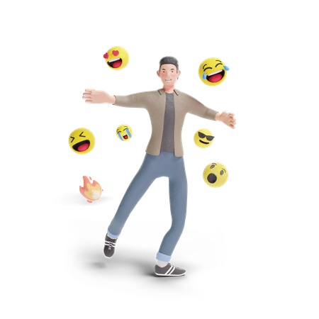 Joven con emoji  3D Logo