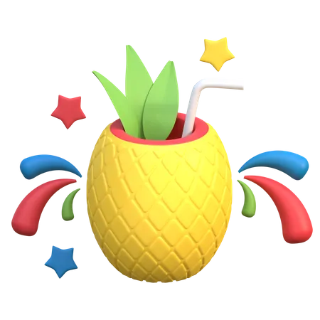 Jugo de piña  3D Icon