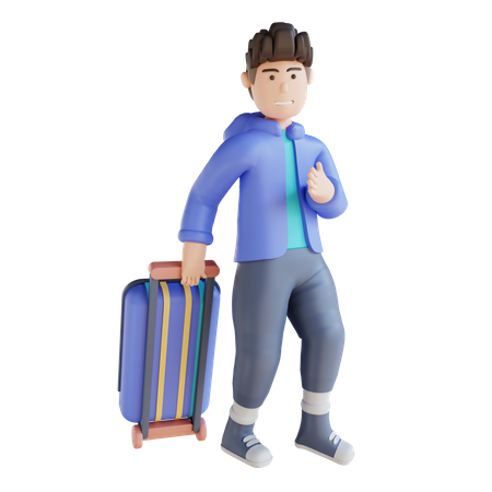 Junge macht Urlaub  3D Illustration