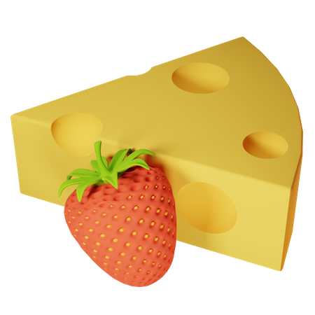 Käse erdbeere  3D Icon