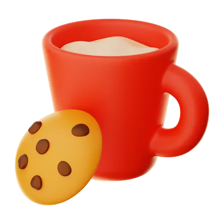 Keks und ein Glas Milch  3D Icon