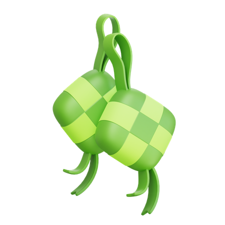 Ketupat Traditional Food  3D Icon