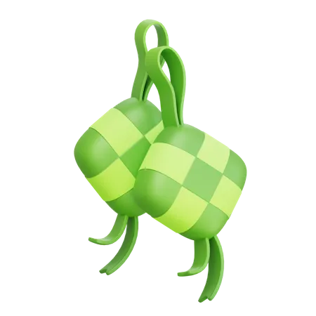 Ketupat Traditional Food  3D Icon