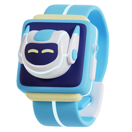 KI-Roboter-Smartwatch  3D Illustration