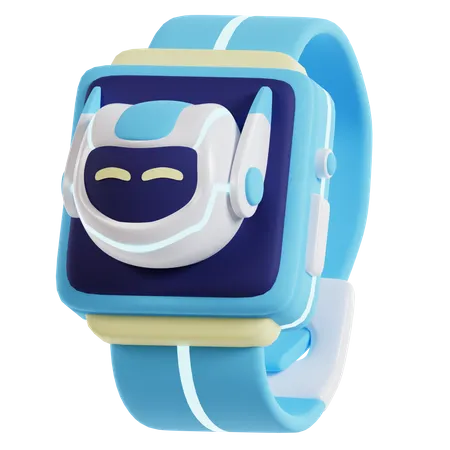 KI-Roboter-Smartwatch  3D Illustration