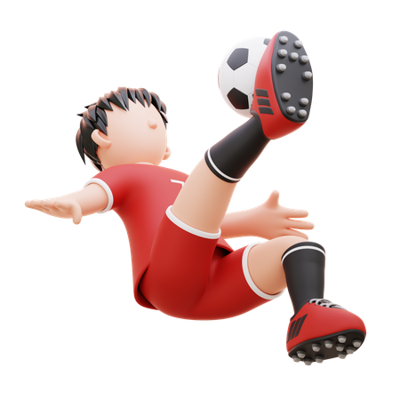 Kick The Ball  3D Illustration