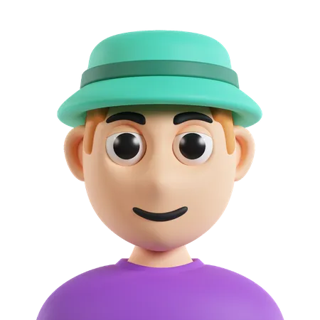 Kid With Hat  3D Icon