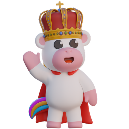 King Of Unicorn  3D Illustration