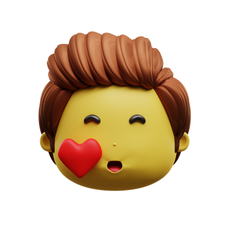 Kissing Face Emoji  3D Icon