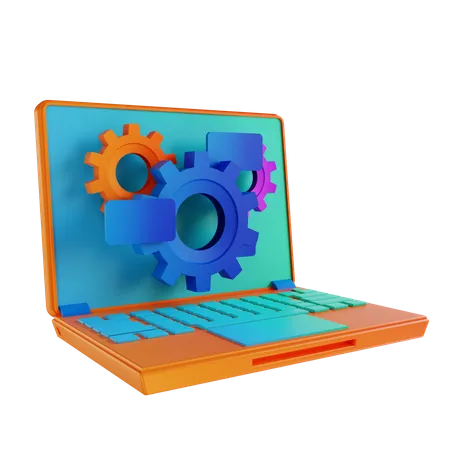 Laptop Optimization  3D Illustration