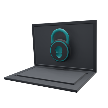 Laptop Security  3D Illustration