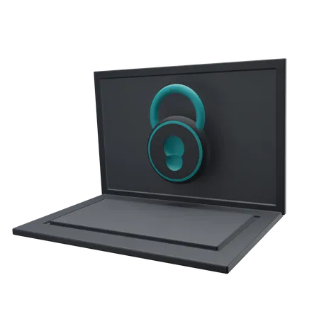 Laptop Security  3D Illustration