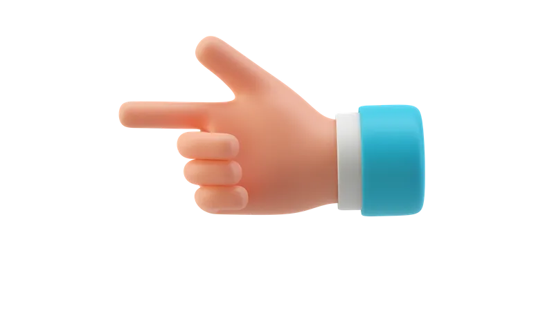 Left direction finger hand gesture  3D Illustration