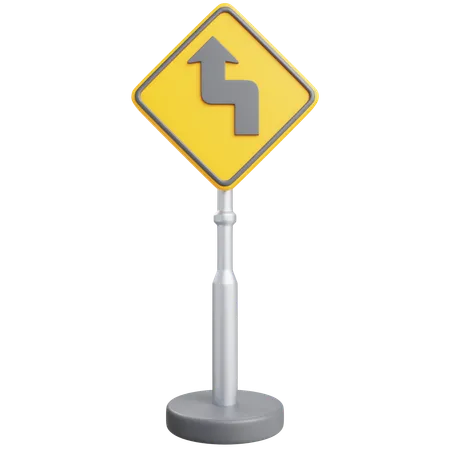 Left Reverse Turn Sign  3D Icon