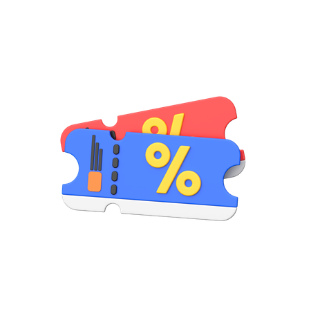 Les coupons d'économie dépendent du pourcentage d'achat.  3D Icon