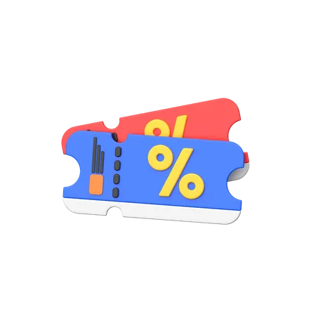 Les coupons d'économie dépendent du pourcentage d'achat.  3D Icon