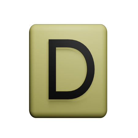 D alfabeto  3D Icon