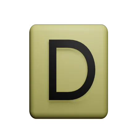 D alfabeto  3D Icon