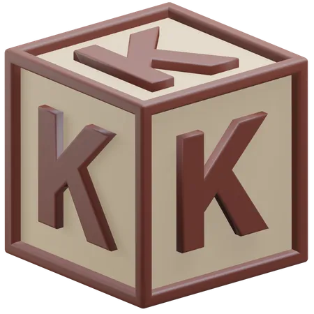 Cubo de la letra k  3D Icon