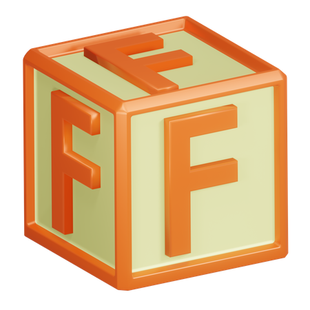 F lettre de l'alphabet  3D Icon