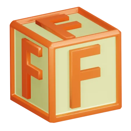 F lettre de l'alphabet  3D Icon