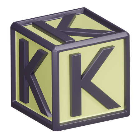 Lettre de l'alphabet k  3D Icon