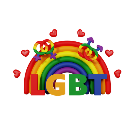 Lgbt With Rainbow  3D Icon