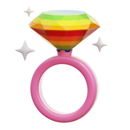 Lgbtq Ring  3D Illustration