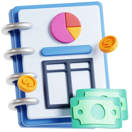 Libro de finanzas  3D Icon