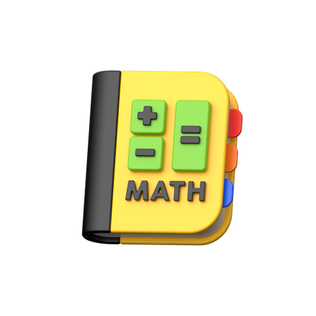 Libro de matemáticas  3D Icon