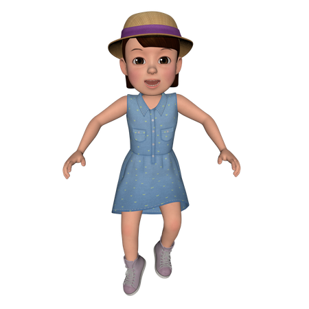 Linda chica caminando  3D Icon