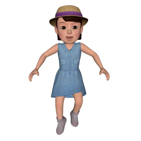 Linda chica caminando  3D Icon