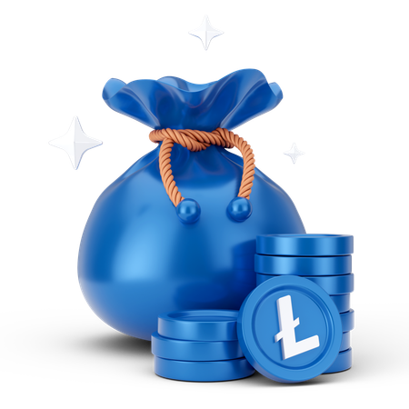 Linecoin Coin Bag  3D Icon