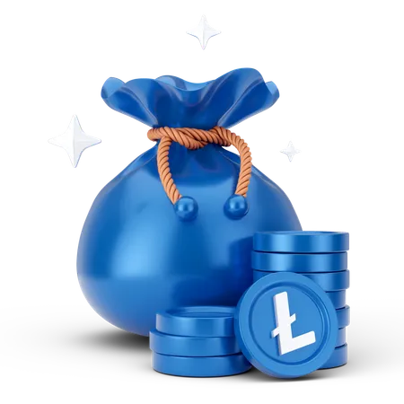 Linecoin Coin Bag  3D Icon