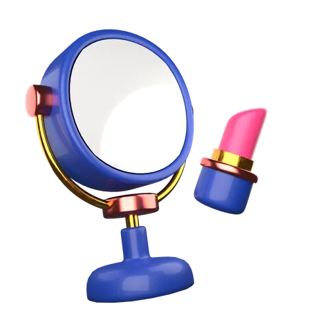 Lipstick And Mirror  3D Icon