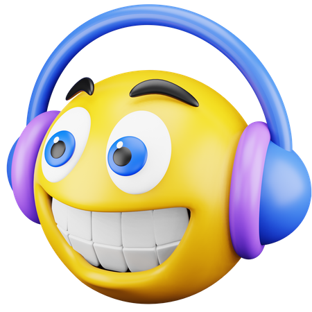 Listening Music Emoji  3D Icon