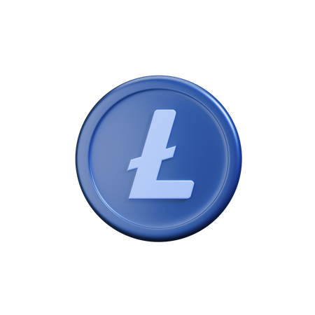 Moneda criptográfica Litecoin Original  3D Icon