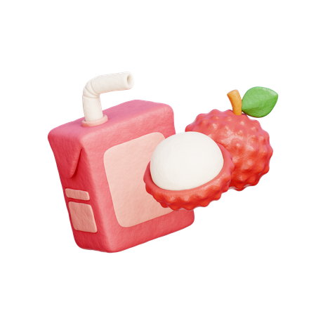 Litschi-Saft-Box  3D Icon