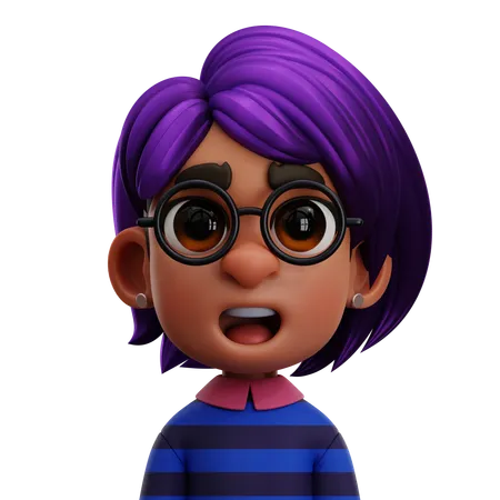 LITTLE GIRL WITH GLASSES  3D Icon