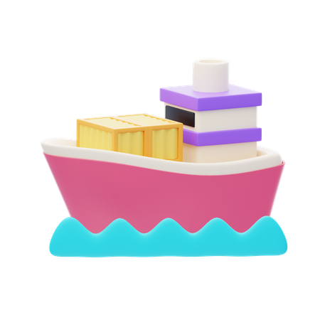 Livraison par bateau  3D Icon