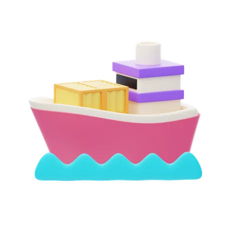 Livraison par bateau  3D Icon