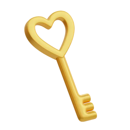 Llave de amor  3D Illustration