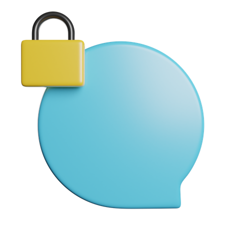 Lock Chat  3D Icon